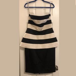 Fabulous Lela Rose black & ivory cocktail dress 10